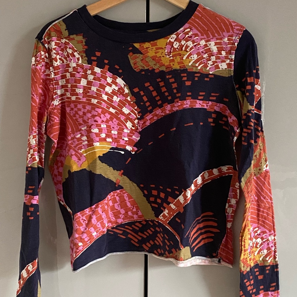 Anthropologie Maeve Raw Edge Long Sleeved Tee